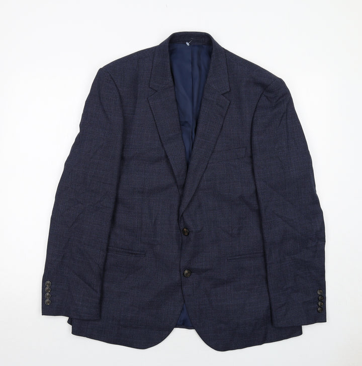 Marks and Spencer Mens Blue Polyester Jacket Suit Jacket Size 42 Regular