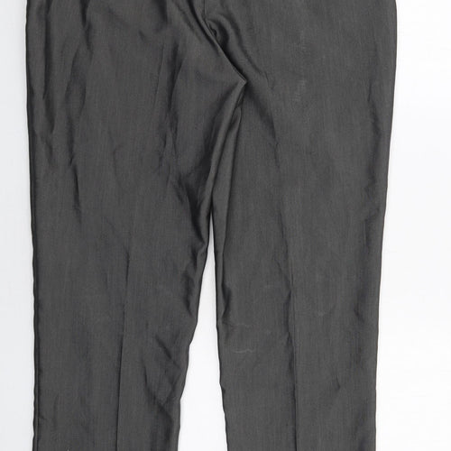 Aspen&Court Mens Grey Polyester Dress Pants Trousers Size 37 in Regular Zip