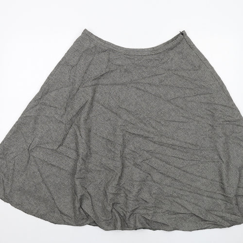 Phase Eight Womens Black Geometric Polyester Swing Skirt Size 14 Zip