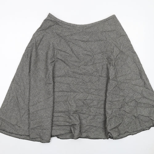 Phase Eight Womens Black Geometric Polyester Swing Skirt Size 14 Zip
