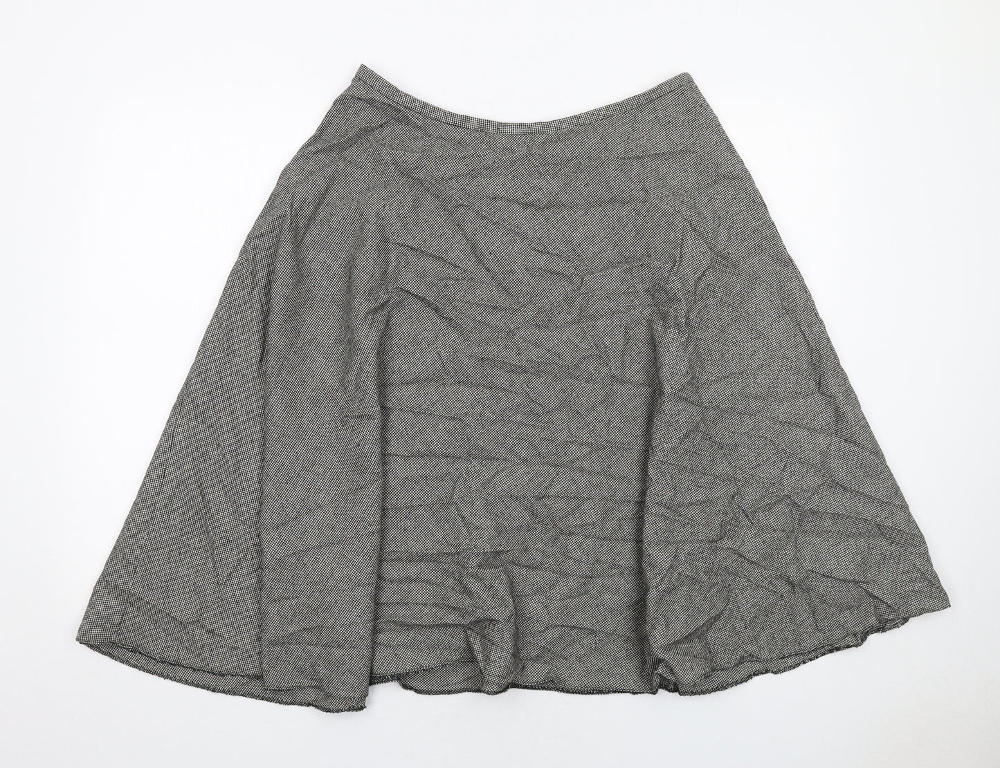 Phase Eight Womens Black Geometric Polyester Swing Skirt Size 14 Zip