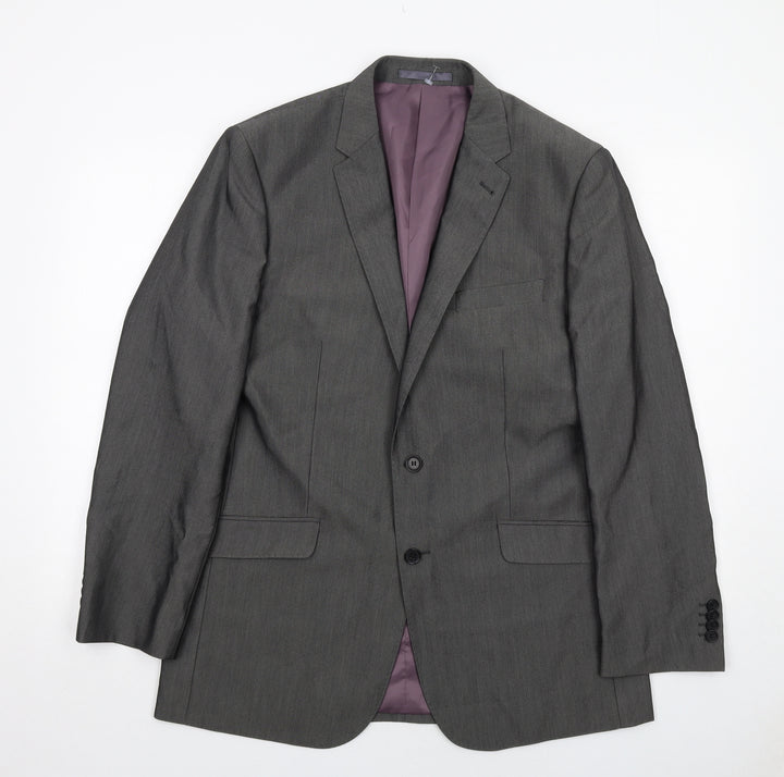 Aspen&Court Mens Grey Polyester Jacket Suit Jacket Size 42 Regular