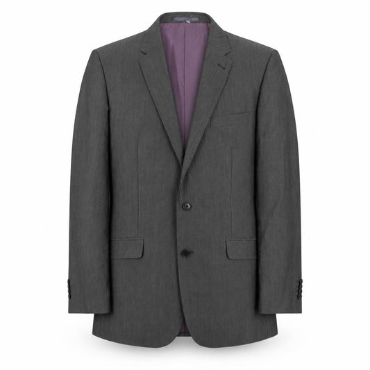 Front view of Aspen&Court men’s grey polyester jacket suit jacket, size 42, regular