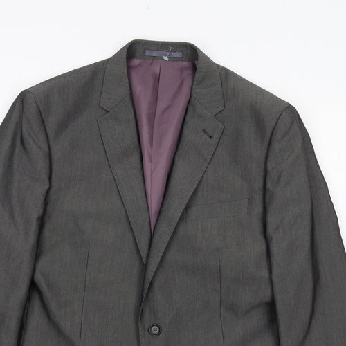Aspen&Court Mens Grey Polyester Jacket Suit Jacket Size 42 Regular