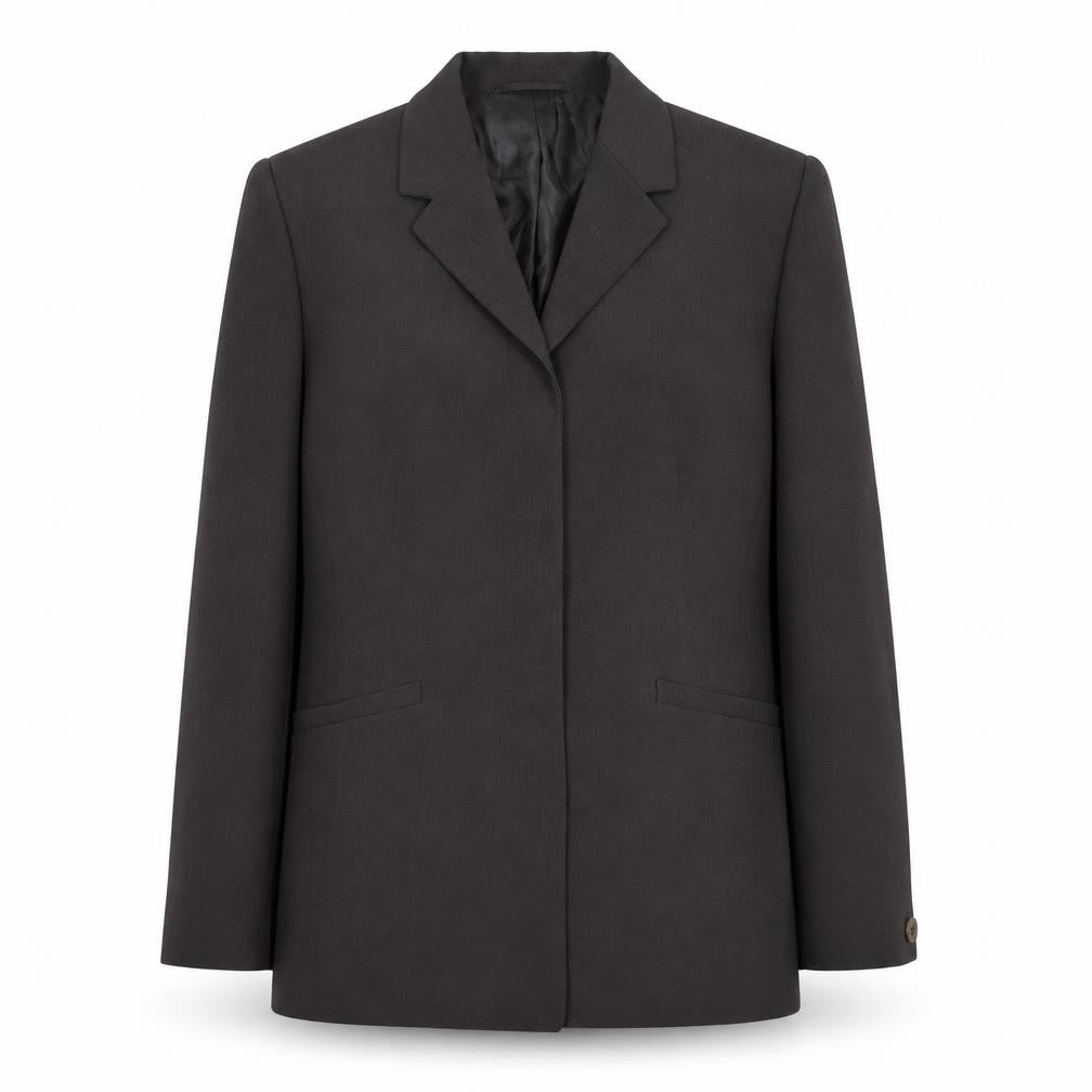 Front view of Precis women’s grey jacket, size UK 12, button