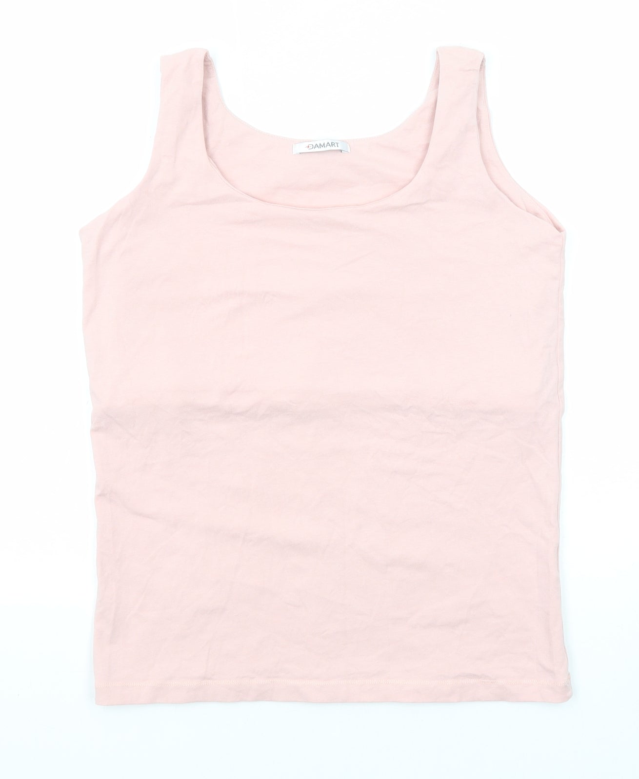 Damart Womens Pink Cotton Basic Tank Size 14 Round Neck - Size 14-16