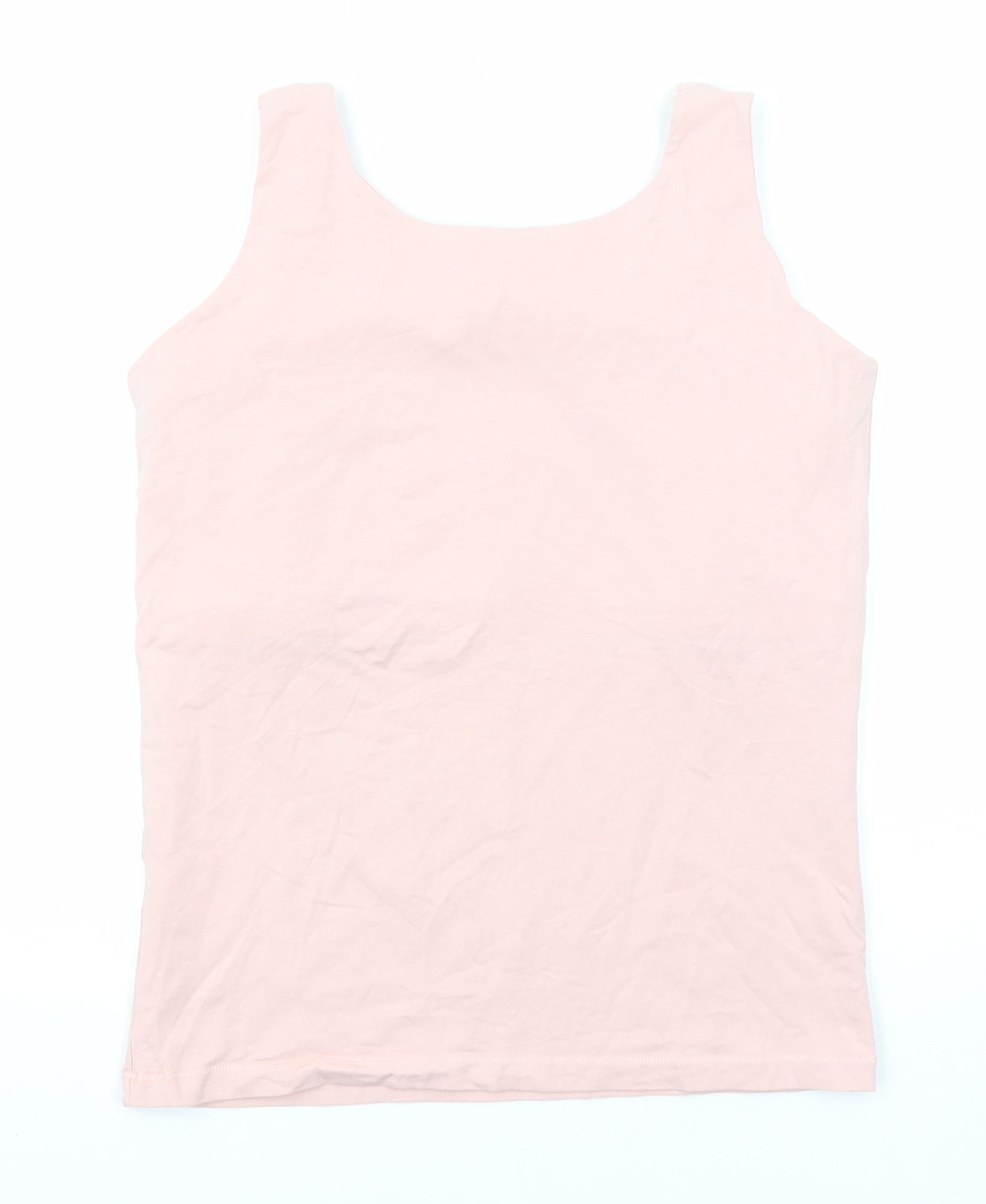Damart Womens Pink Cotton Basic Tank Size 14 Round Neck - Size 14-16