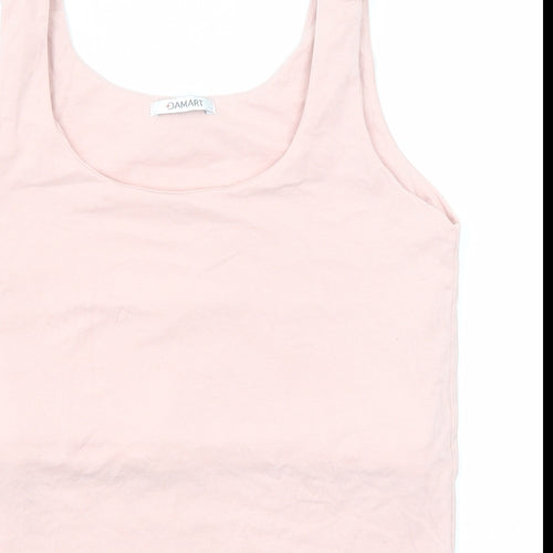 Damart Womens Pink Cotton Basic Tank Size 14 Round Neck - Size 14-16