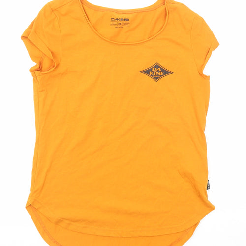 DAKINE Womens Yellow Cotton Basic T-Shirt Size XS Round Neck