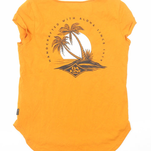 DAKINE Womens Yellow Cotton Basic T-Shirt Size XS Round Neck