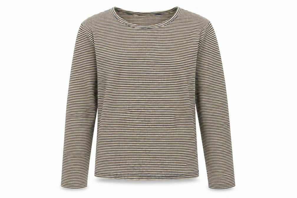 Zara Girls Beige Striped Cotton Pullover T-Shirt Size 10 Years Boat Neck Pullover