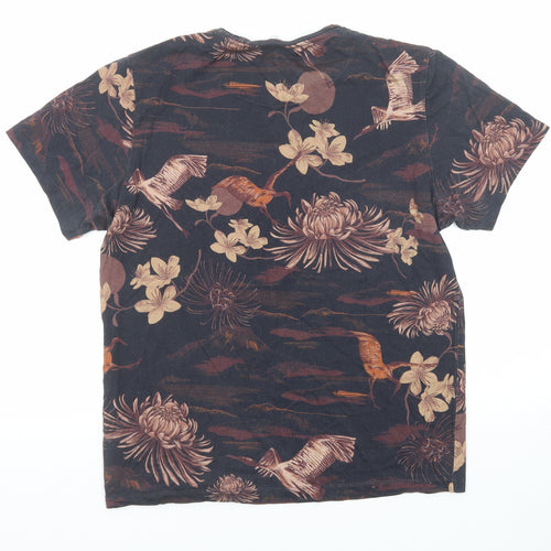 NEXT Mens Multicoloured Geometric Cotton T-Shirt Size M Round Neck