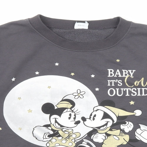 Disney Womens Grey Polyester Pullover Sweatshirt Size 20 Pullover - Mickey Minnie Mouse