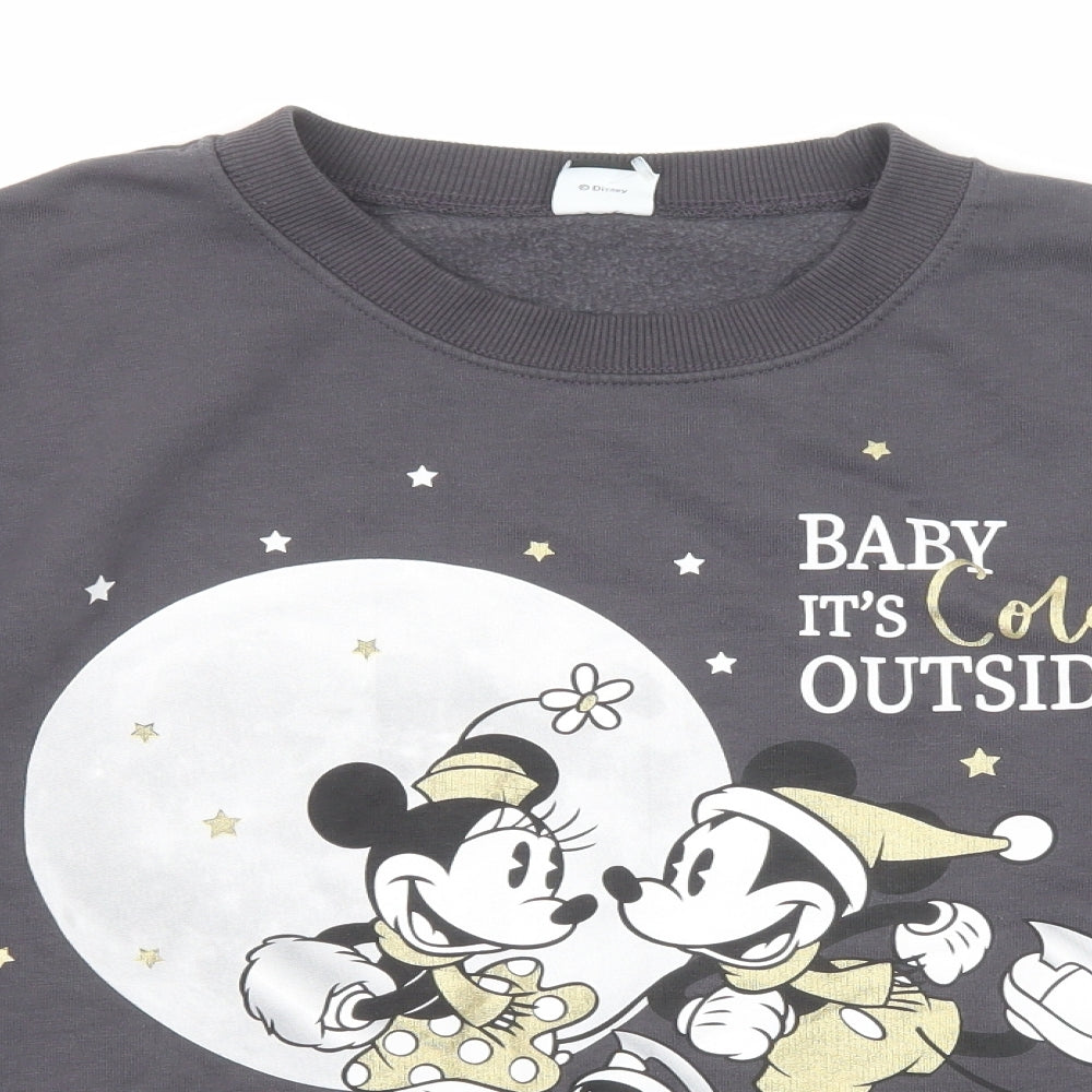 Disney Womens Grey Polyester Pullover Sweatshirt Size 20 Pullover - Mickey Minnie Mouse