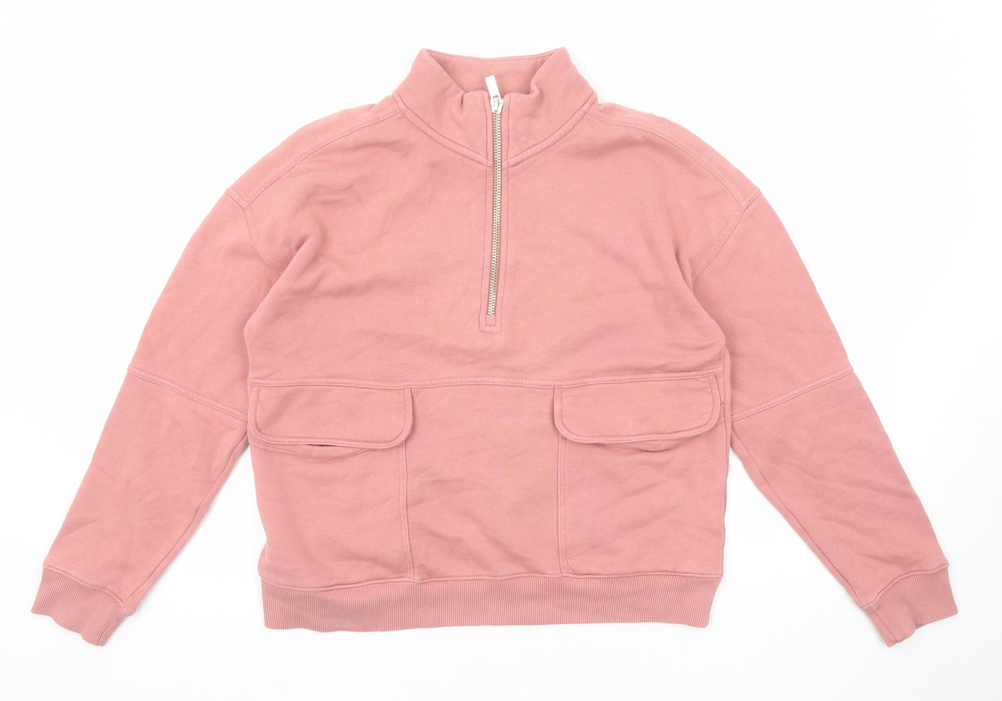 NEXT Womens Pink Cotton Pullover Sweatshirt Size M Zip