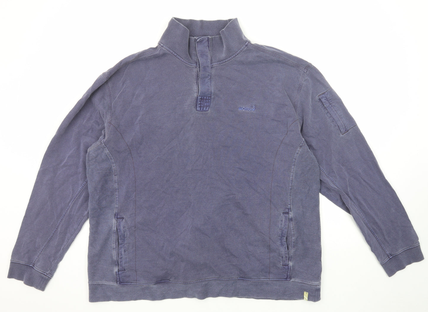WOMbat Mens Blue Cotton Pullover Sweatshirt Size 2XL