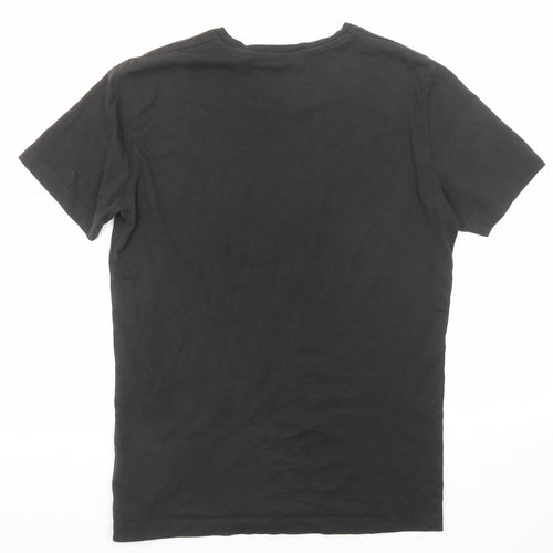 Calvin Klein Womens Black Cotton Basic T-Shirt Size L Crew Neck