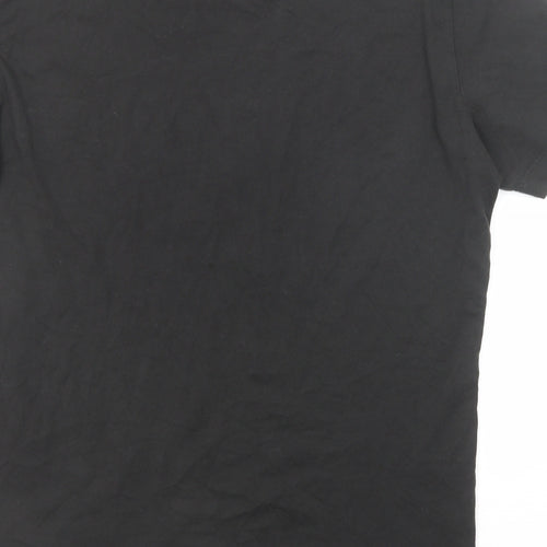 Calvin Klein Womens Black Cotton Basic T-Shirt Size L Crew Neck