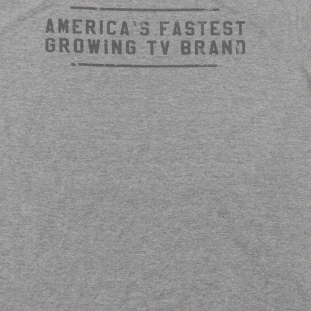 District Made Mens Grey Polyester T-Shirt Size M Round Neck - TCL Game Time