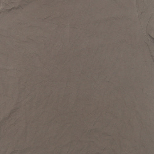Marks and Spencer Mens Brown Polyester T-Shirt Size 2XL Round Neck