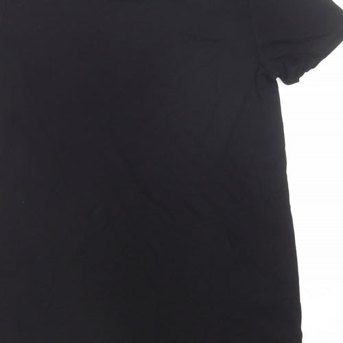 Oasis Womens Black Viscose Basic T-Shirt Size XS Round Neck