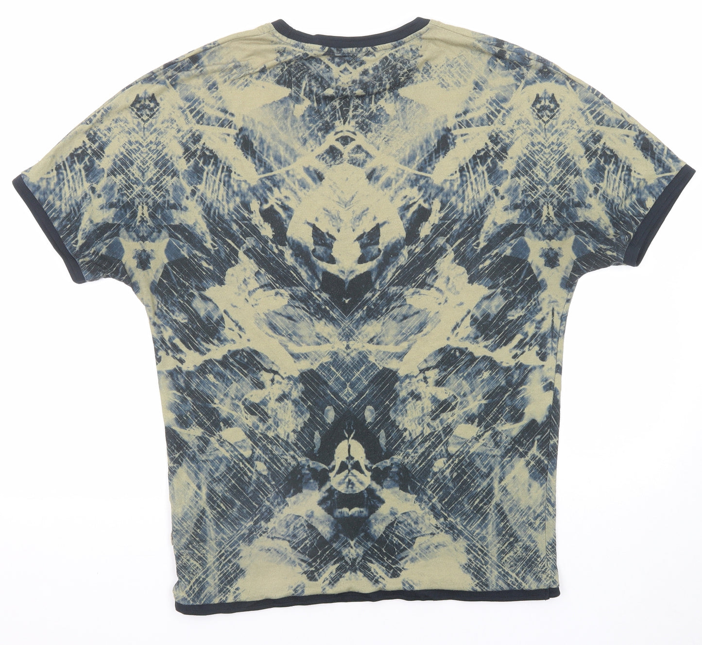 Topman Mens Multicoloured Geometric Polyester T-Shirt Size M Round Neck