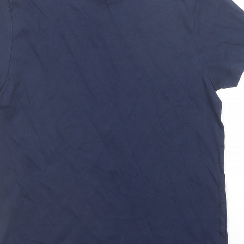 Marks and Spencer Boys Blue Cotton Basic T-Shirt Size 10-11 Years Round Neck Pullover