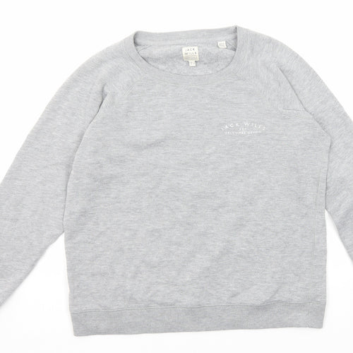 Jack Wills Womens Grey Cotton Pullover Sweatshirt Size 14 Pullover