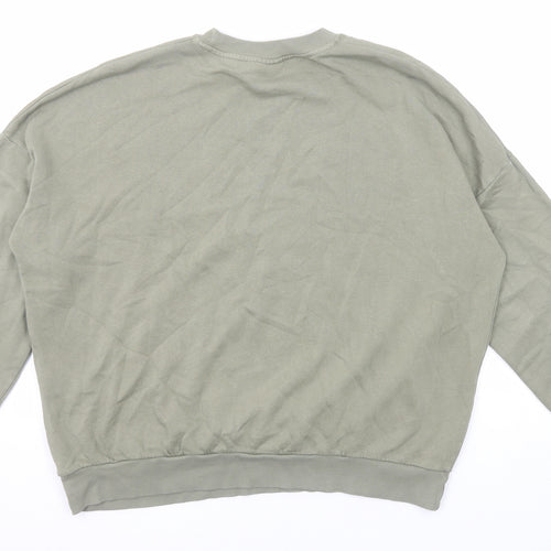 Pull&Bear Womens Green Cotton Pullover Sweatshirt Size M Pullover - Night Dush