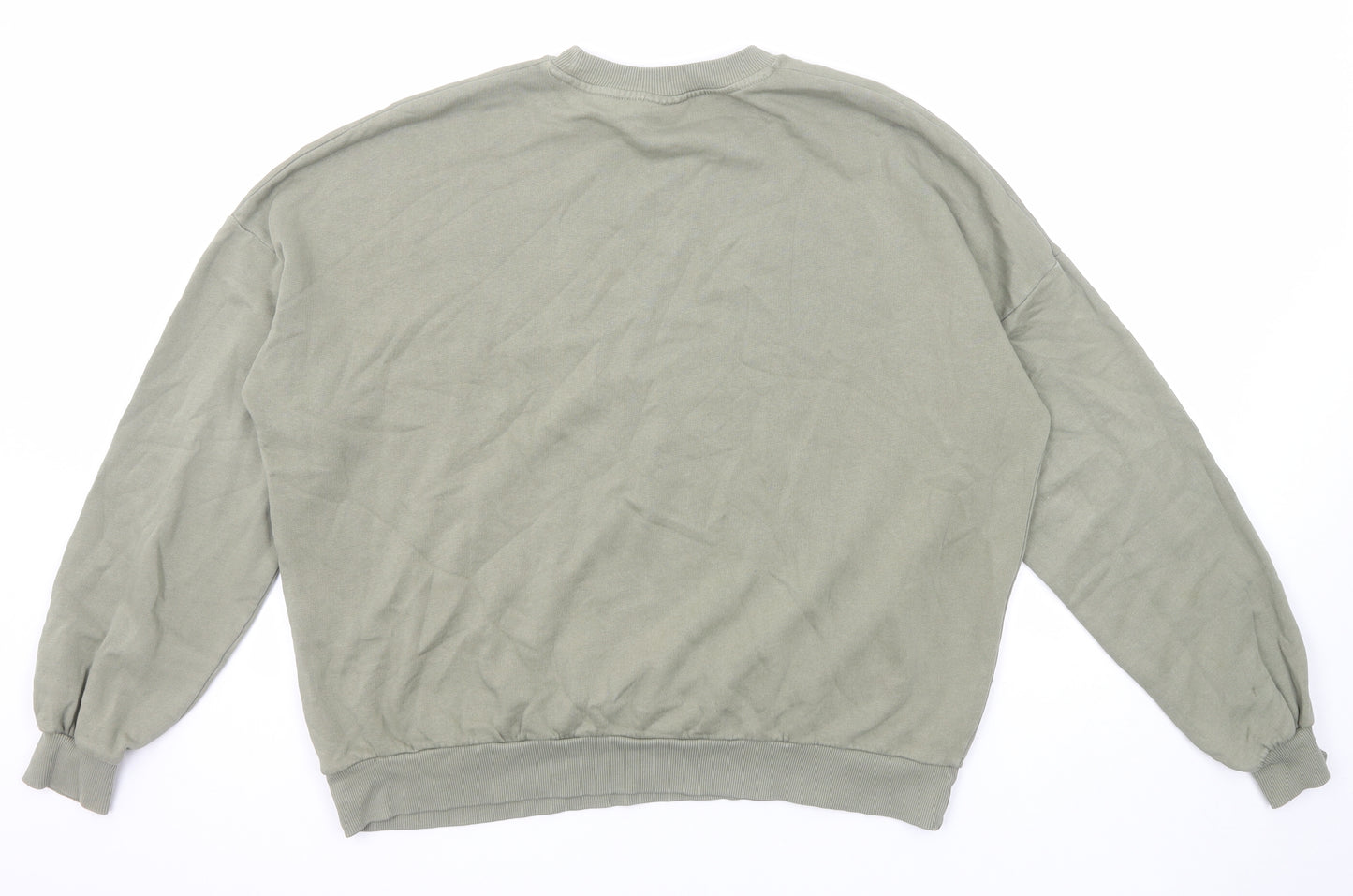 Pull&Bear Womens Green Cotton Pullover Sweatshirt Size M Pullover - Night Dush