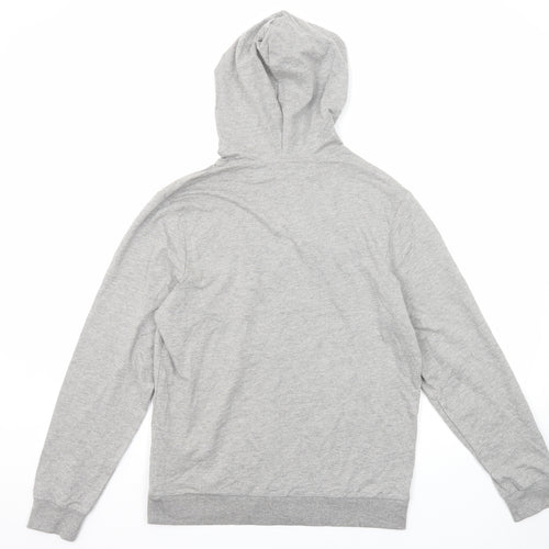 JACK & JONES Mens Grey Cotton Pullover Hoodie Size M