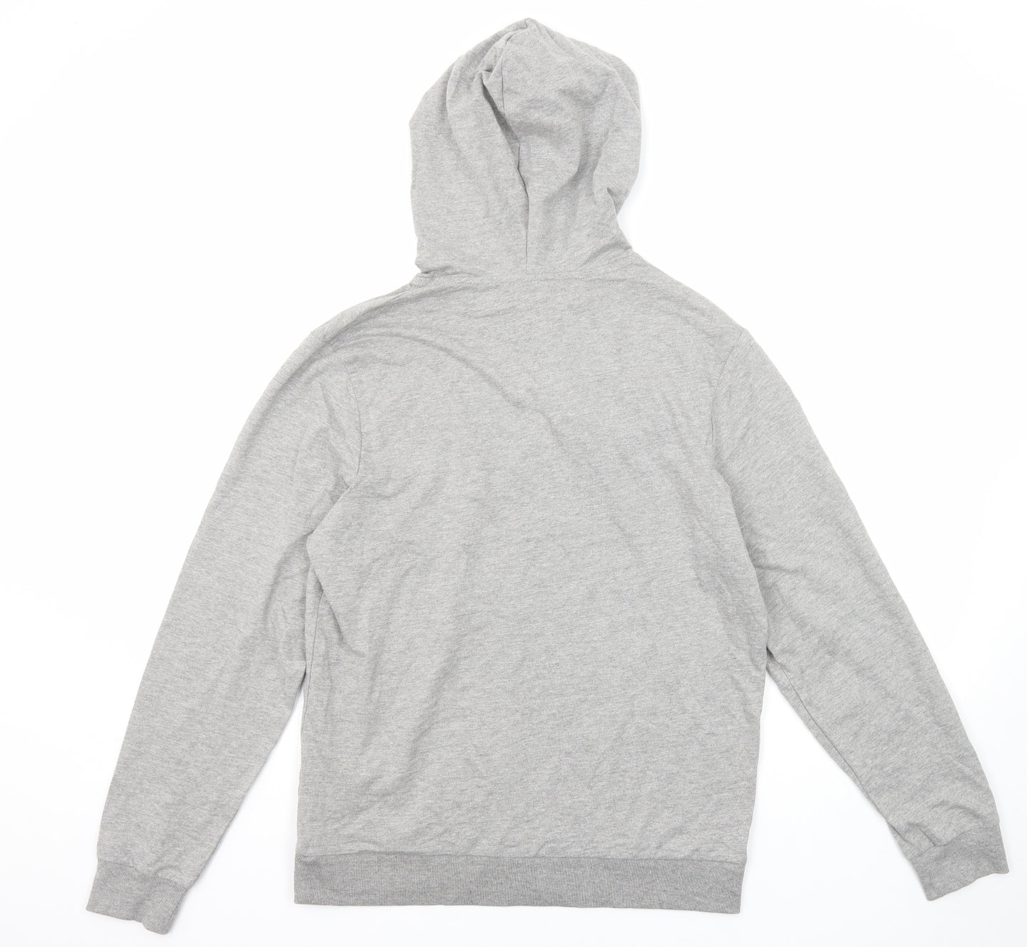 JACK & JONES Mens Grey Cotton Pullover Hoodie Size M