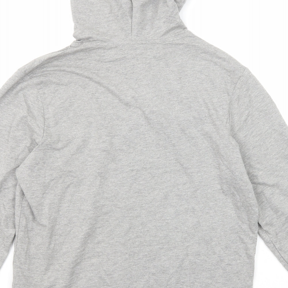 JACK & JONES Mens Grey Cotton Pullover Hoodie Size M