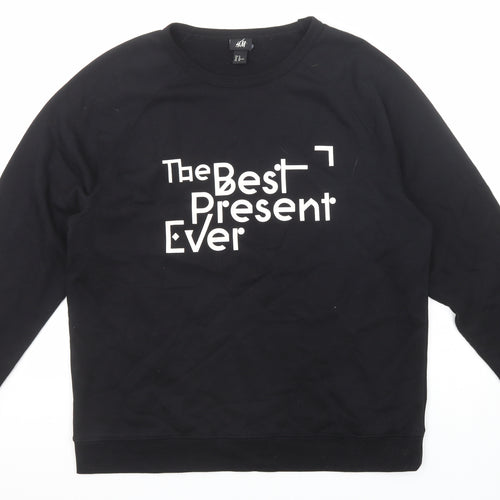 H&M Womens Black Cotton Pullover Sweatshirt Size XL Pullover - The Best Present Ever