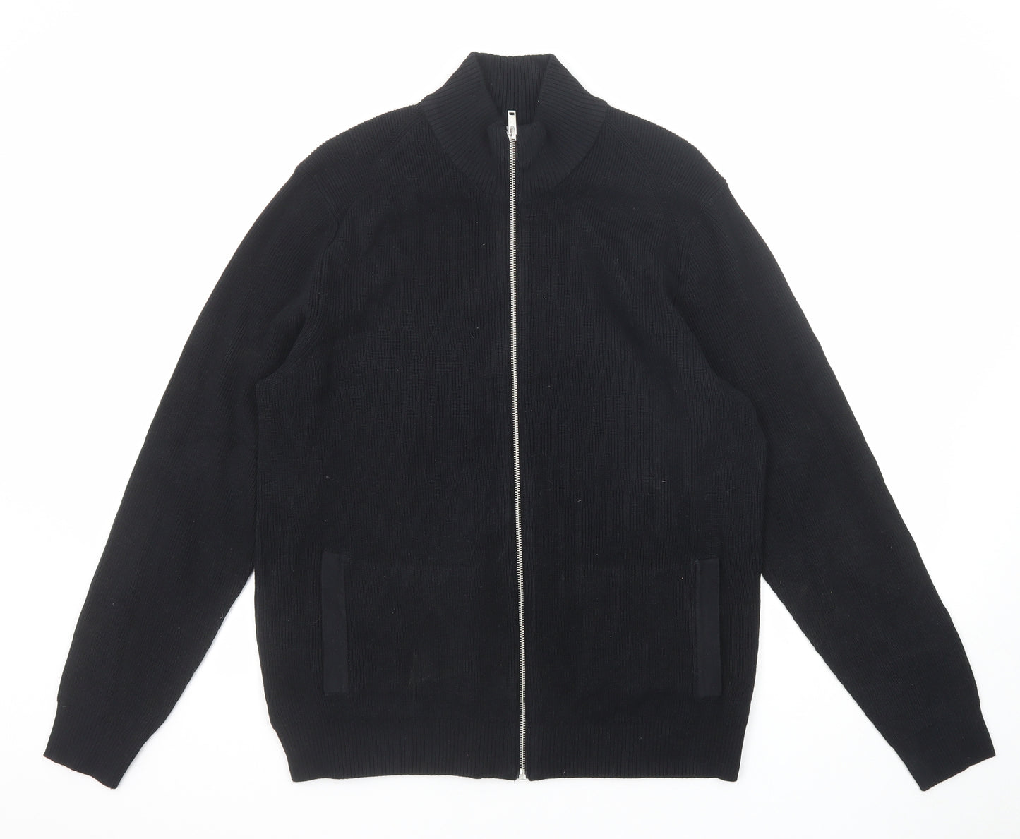 Marks and Spencer Mens Black Polyester Full Zip Sweatshirt Size L