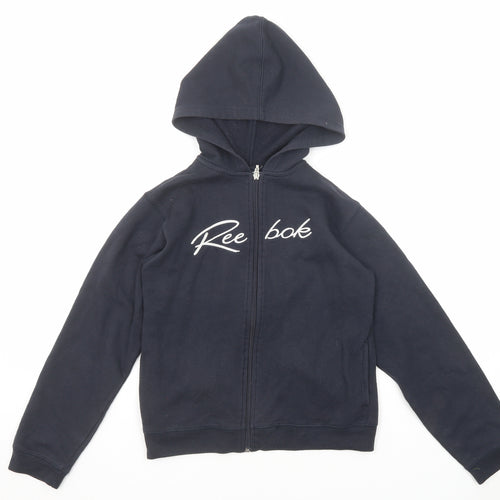 Reebok Boys Blue Polyester Full Zip Hoodie Size XL Zip