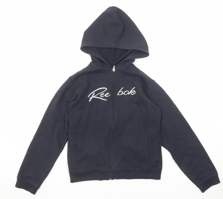 Reebok Boys Blue Polyester Full Zip Hoodie Size XL Zip