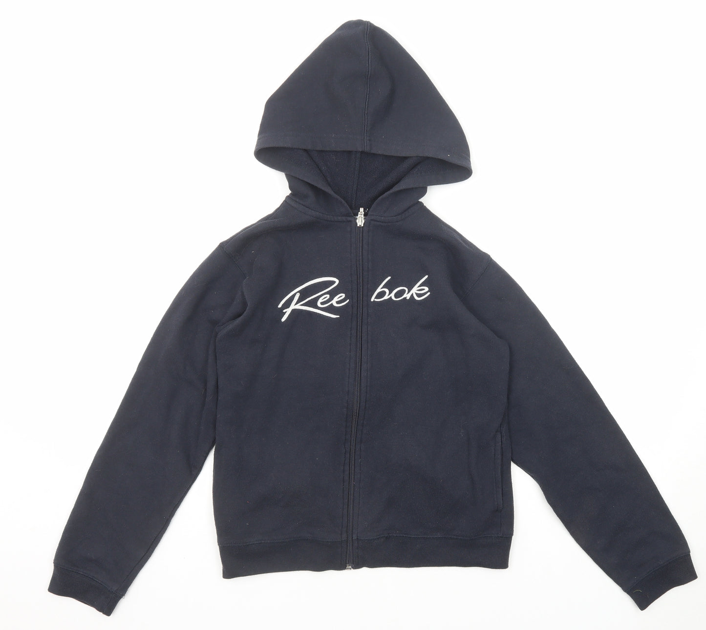 Reebok Boys Blue Polyester Full Zip Hoodie Size XL Zip