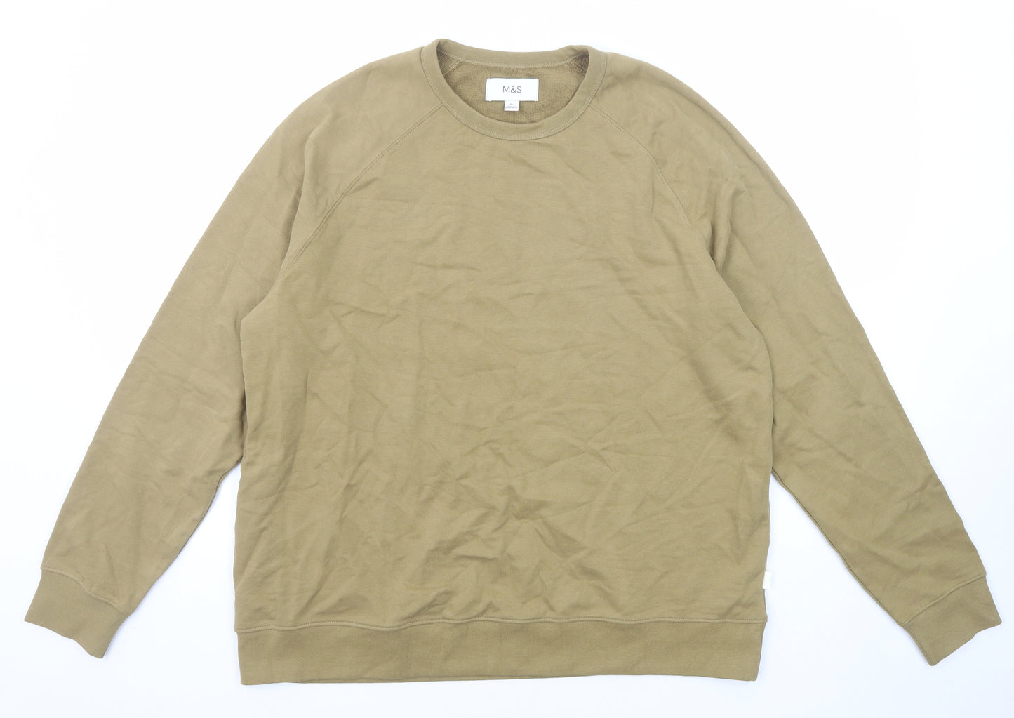Marks and Spencer Mens Brown Cotton Pullover Sweatshirt Size XL
