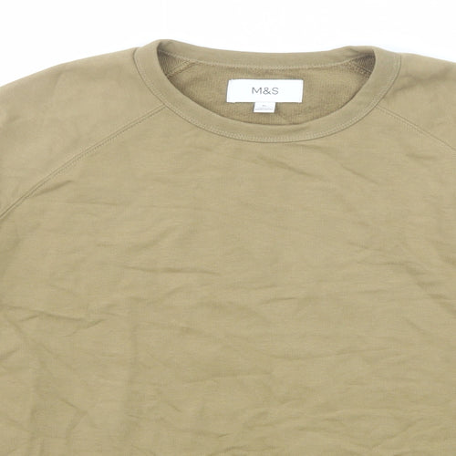 Marks and Spencer Mens Brown Cotton Pullover Sweatshirt Size XL
