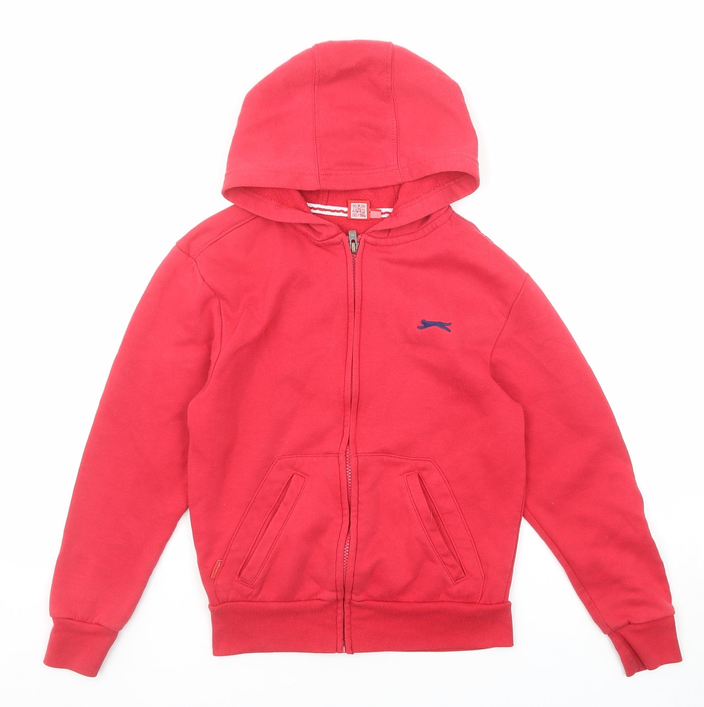 Slazenger Boys Red Cotton Full Zip Hoodie Size 7-8 Years Zip