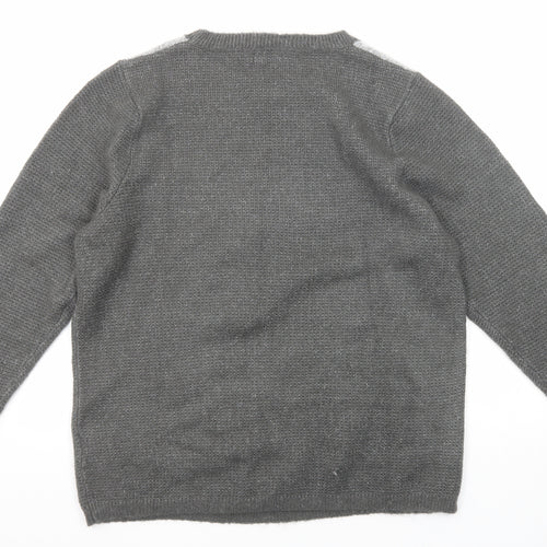 Cotton Traders Womens Multicoloured Round Neck Geometric Acrylic Pullover Jumper Size 18