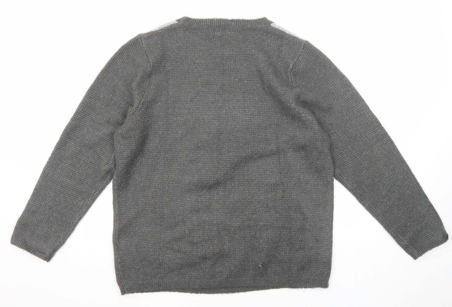 Cotton Traders Womens Multicoloured Round Neck Geometric Acrylic Pullover Jumper Size 18