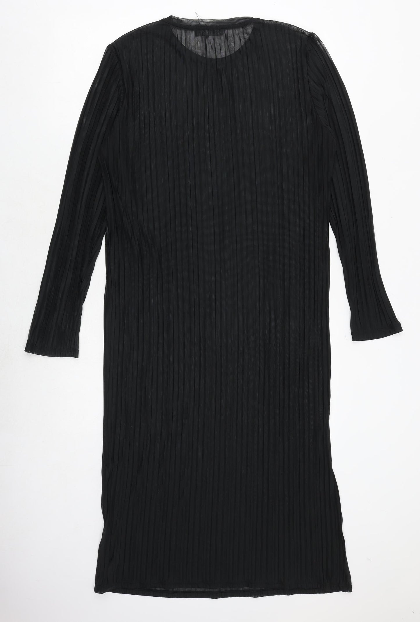 Marks and Spencer Womens Black Polyester A-Line Size 16 Round Neck Pullover