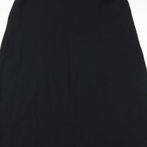 Marks and Spencer Womens Black Polyester Maxi Skirt Size 10 Buckle - Belt Included