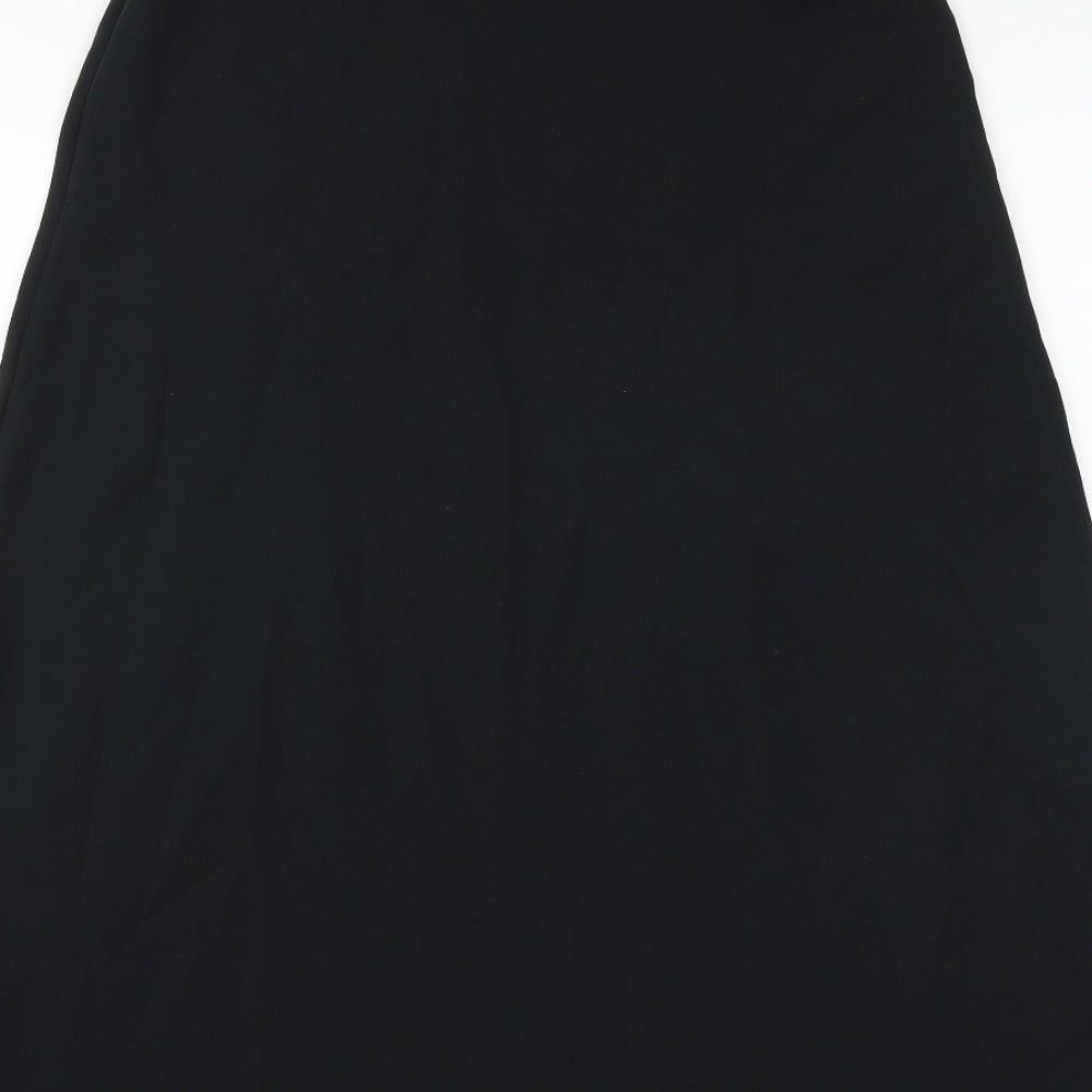 Marks and Spencer Womens Black Polyester Maxi Skirt Size 10 Buckle - Belt Included