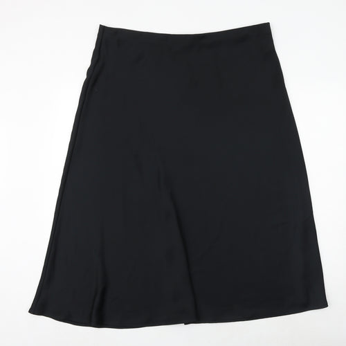 Marks and Spencer Womens Black Polyester Swing Skirt Size 22