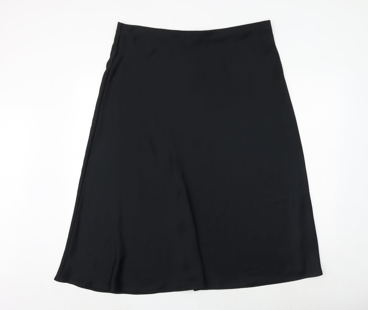 Marks and Spencer Womens Black Polyester Swing Skirt Size 22