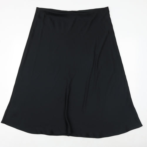 Marks and Spencer Womens Black Polyester Swing Skirt Size 22