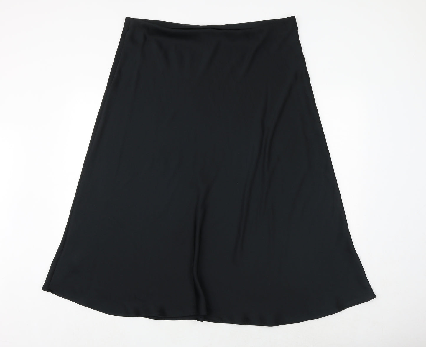 Marks and Spencer Womens Black Polyester Swing Skirt Size 22